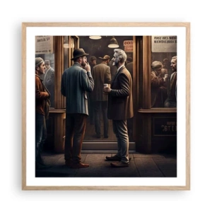 Poster in light oak frame - Good Time of the Day - 60x60 cm