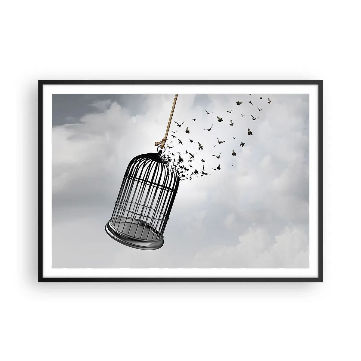 Poster in black frame - Faith…Hope…Freedom! - 100x70 cm