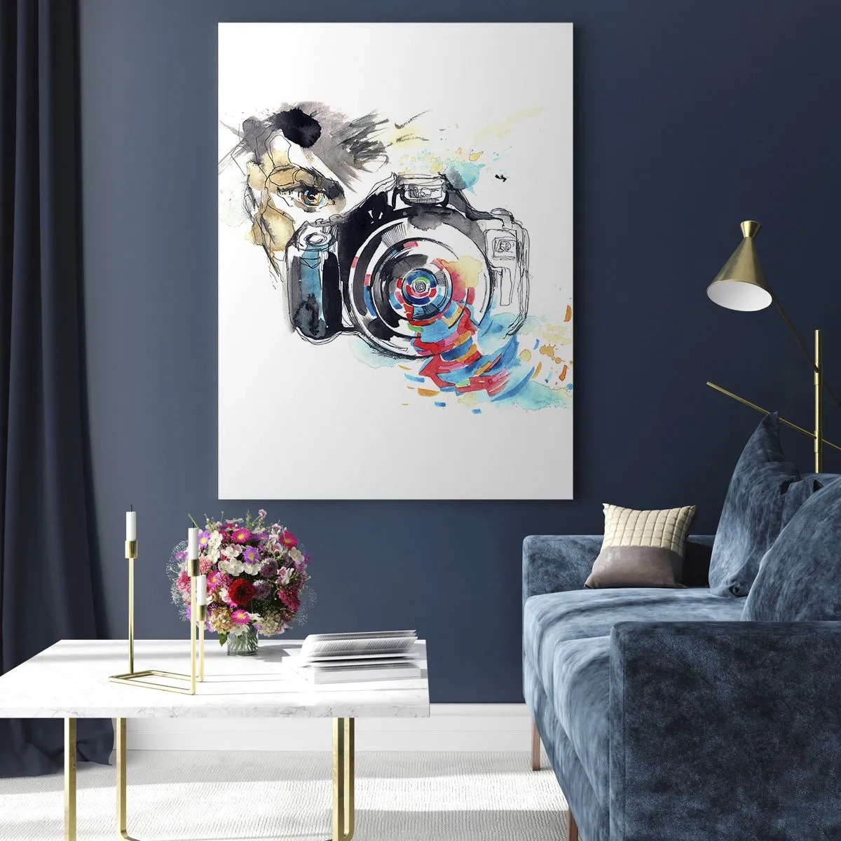 Glass picture - In the Eye of the Lens - 70x100 cm