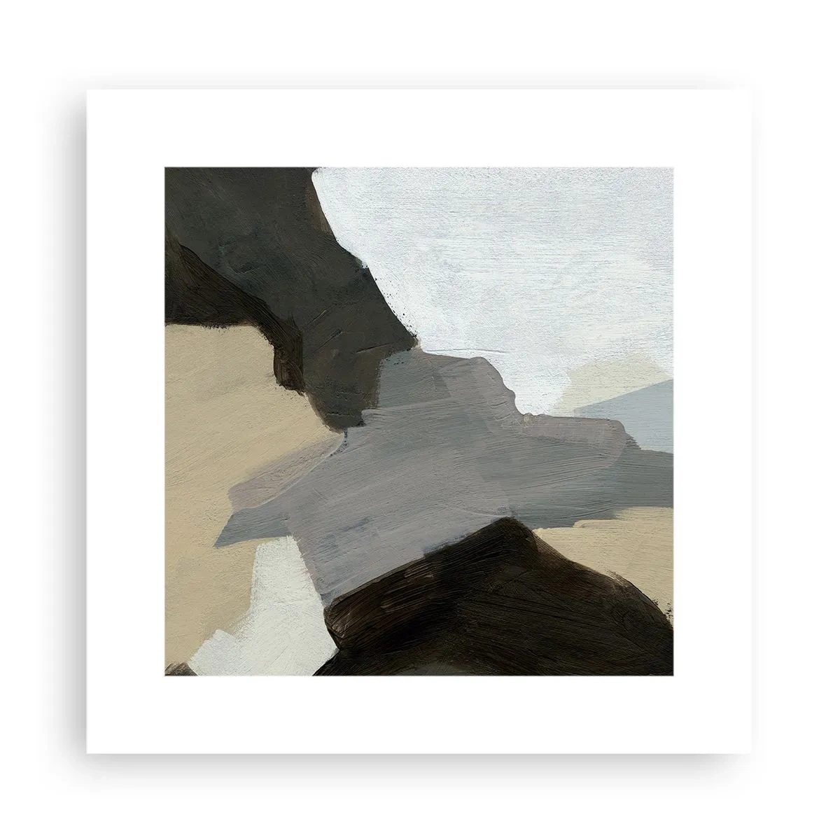 Poster - Abstract: Crossroads of Grey - 30x30 cm