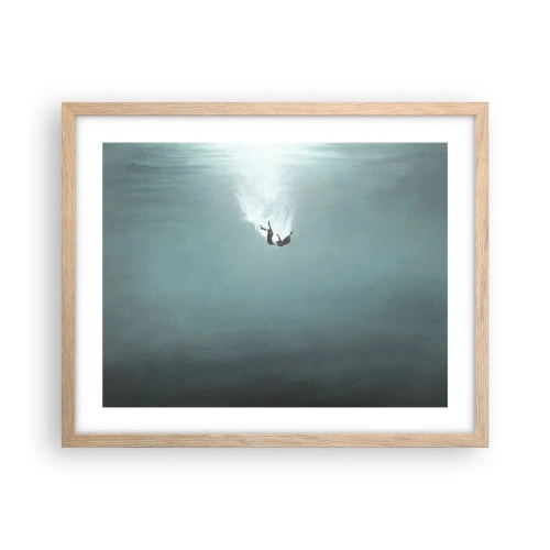 Poster in light oak frame - In the Arms of the Ocean - 50x40 cm