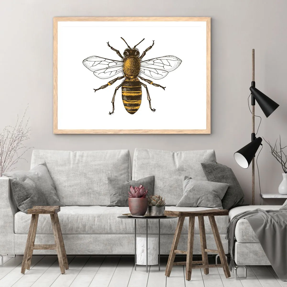 Poster in light oak frame - Beautiful and Good - 91x61 cm