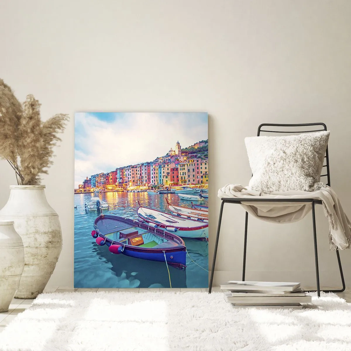 Glass picture - Colourful Evening in a Port - 70x100 cm