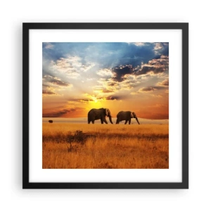 Poster in black frame - Family Walk - 40x40 cm