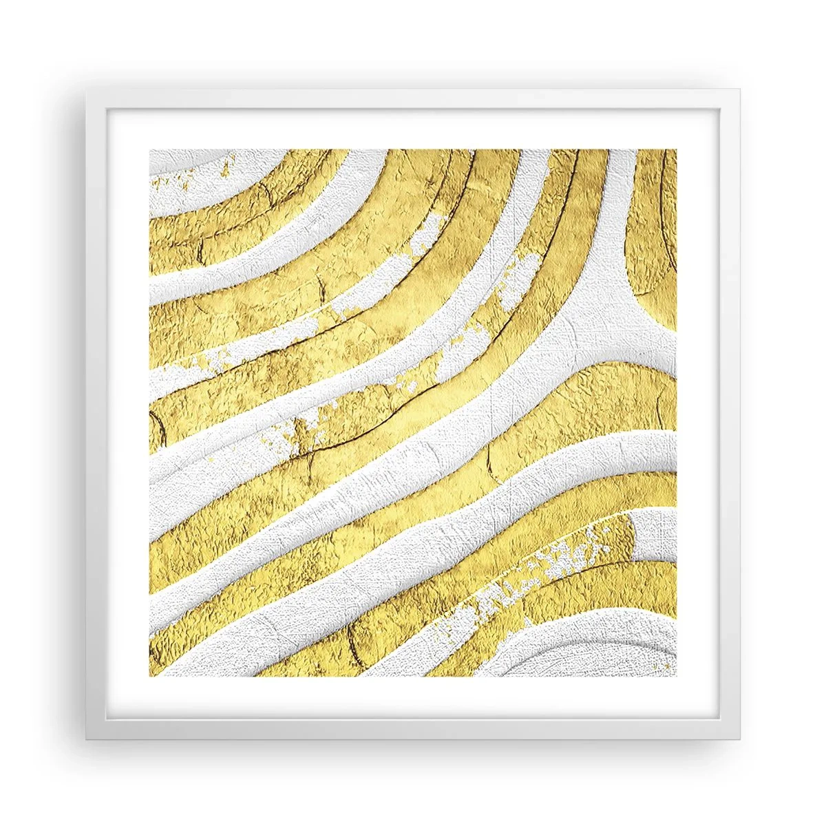 Poster in white frmae - Composition in White and Gold - 50x50 cm