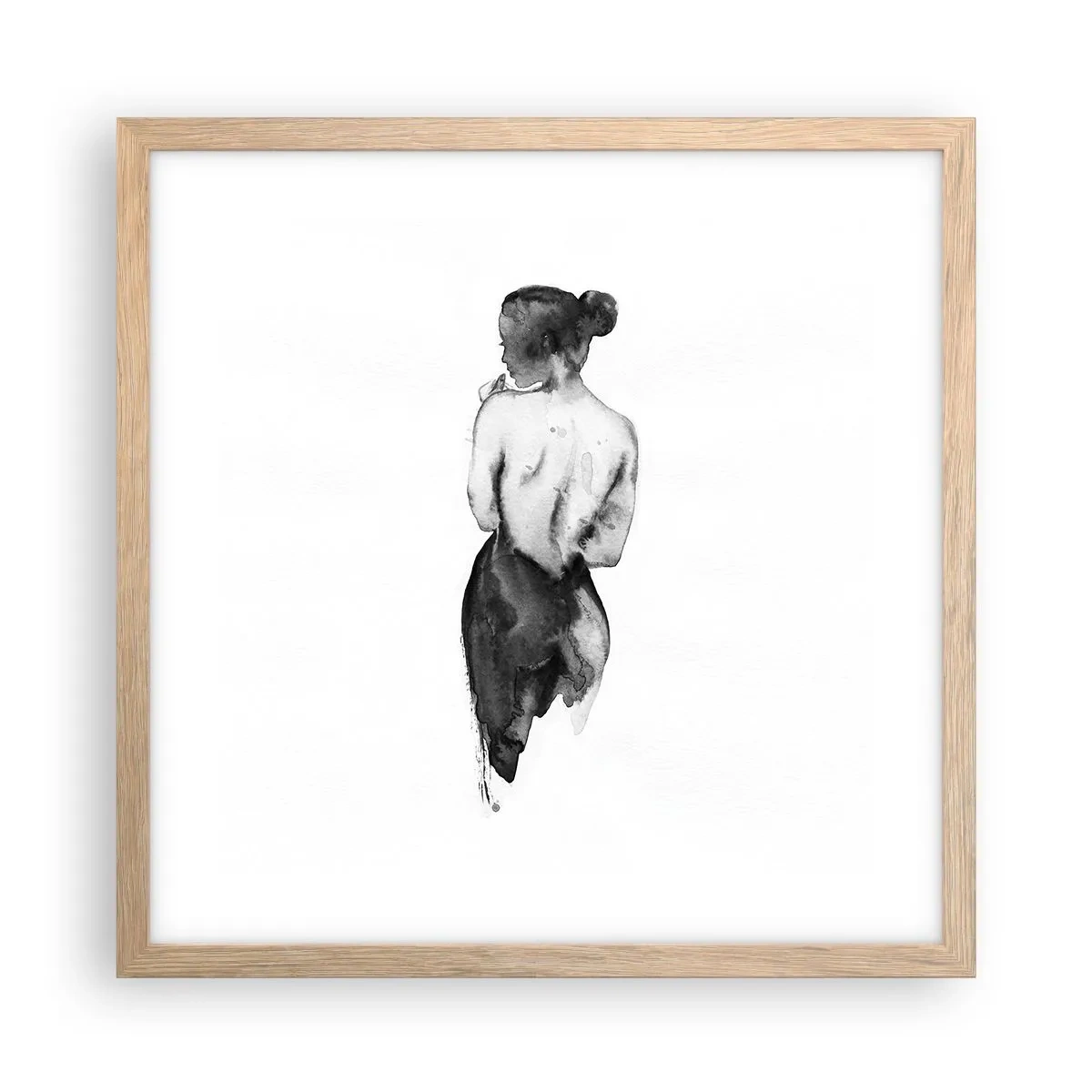 Poster in light oak frame - By Her Side the World Disappears - 40x40 cm