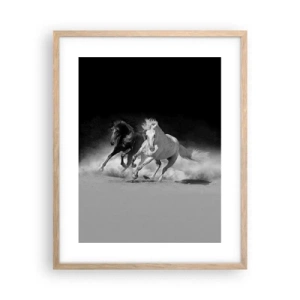 Poster in light oak frame - Gallop of Freedom - 40x50 cm