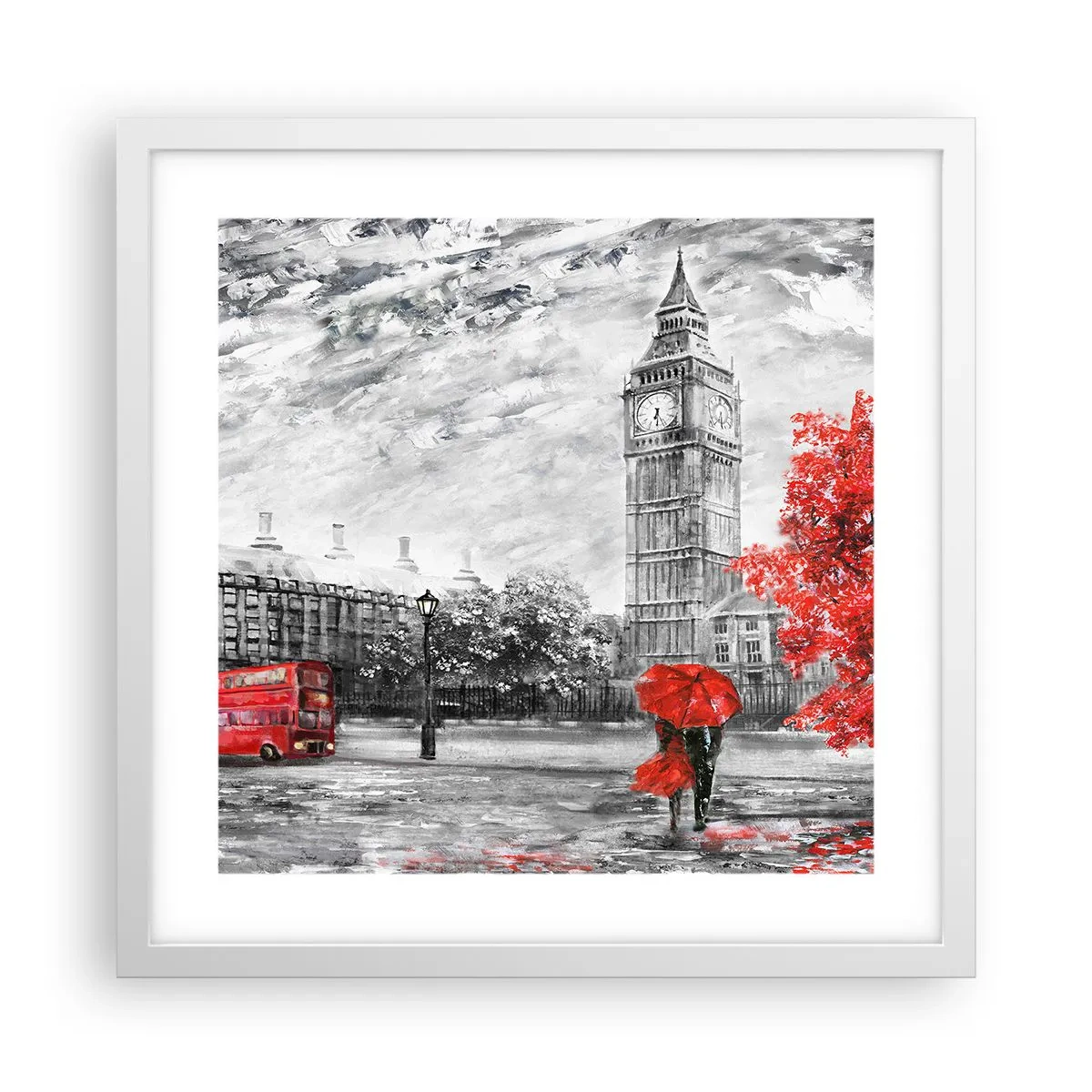 Poster in white frmae - Exciting Day - 40x40 cm