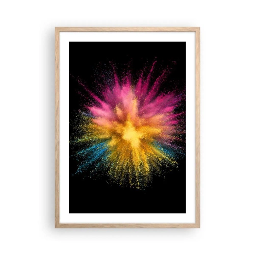 Poster in light oak frame - Birth of Colours - 50x70 cm