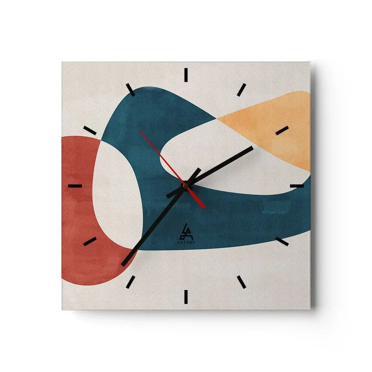 Wall clock - Clock on glass - Influences and Metamorphoses - 40x40 cm