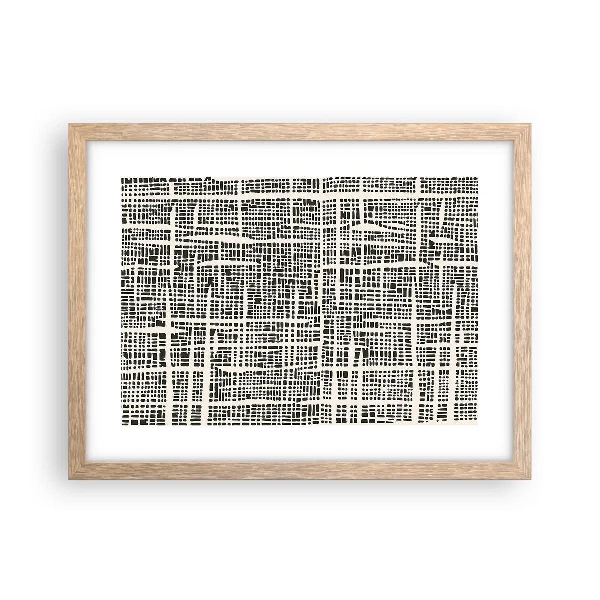 Poster in light oak frame - Woven Composition - 40x30 cm