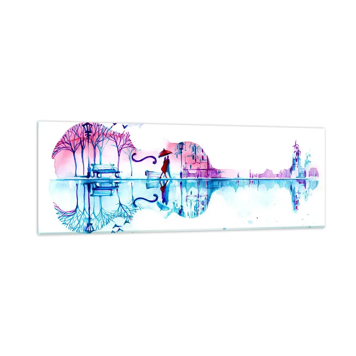 Glass picture - I Will Bring Canticles of Rain - 90x30 cm