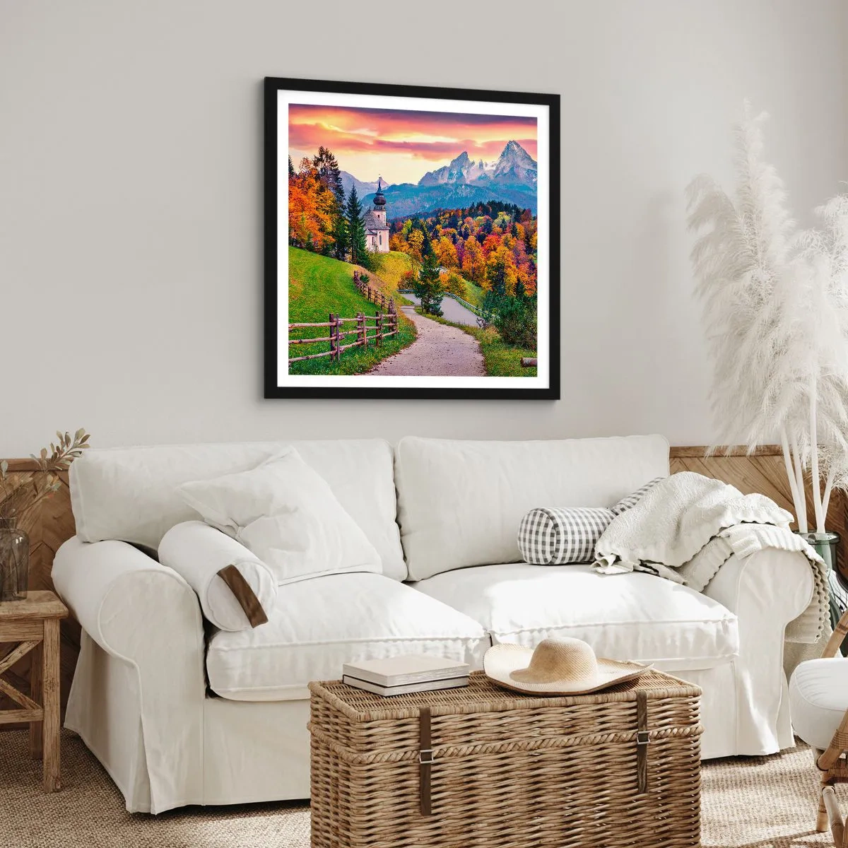 Poster in black frame - Landscape Like a Picture - 30x30 cm