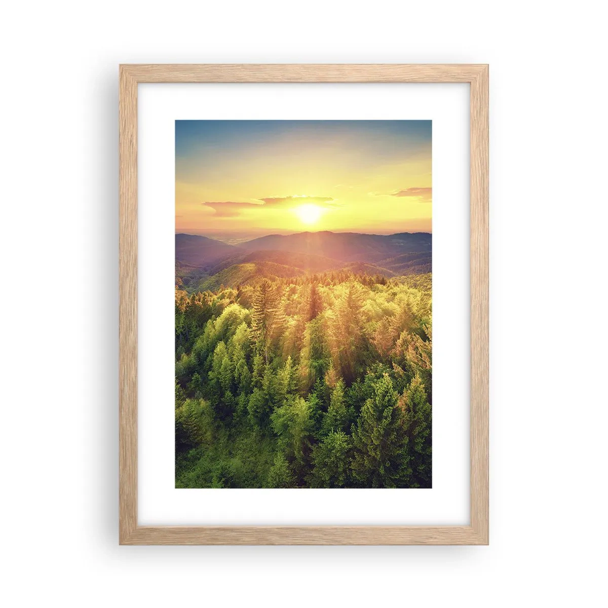 Poster in light oak frame - Peaks and Summits - 30x40 cm