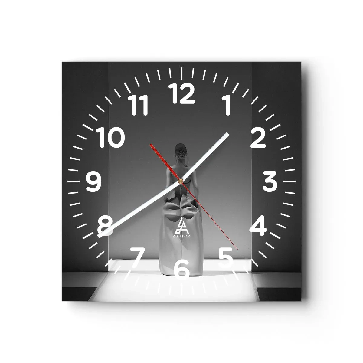 Wall clock - Clock on glass - Refined Simplicity - 40x40 cm