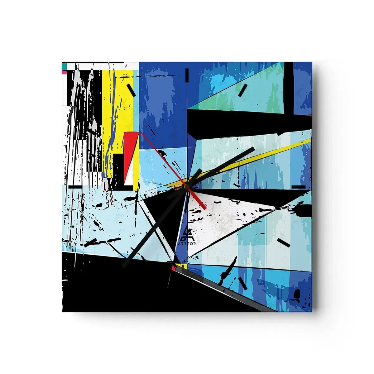 Wall clock - Clock on glass - Looking at the World at an Angle - 30x30 cm