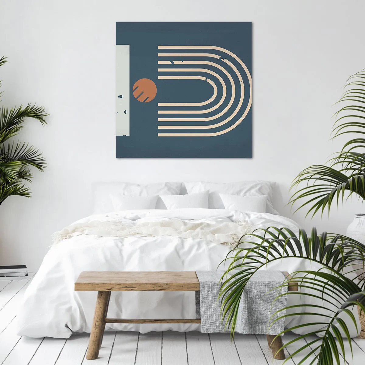 Canvas picture - Geometry on Navy Blue - 60x60 cm