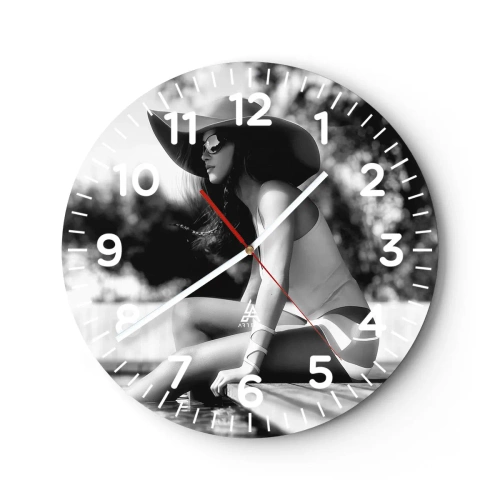 Wall clock - Clock on glass - Summer Dream - 30x30 cm