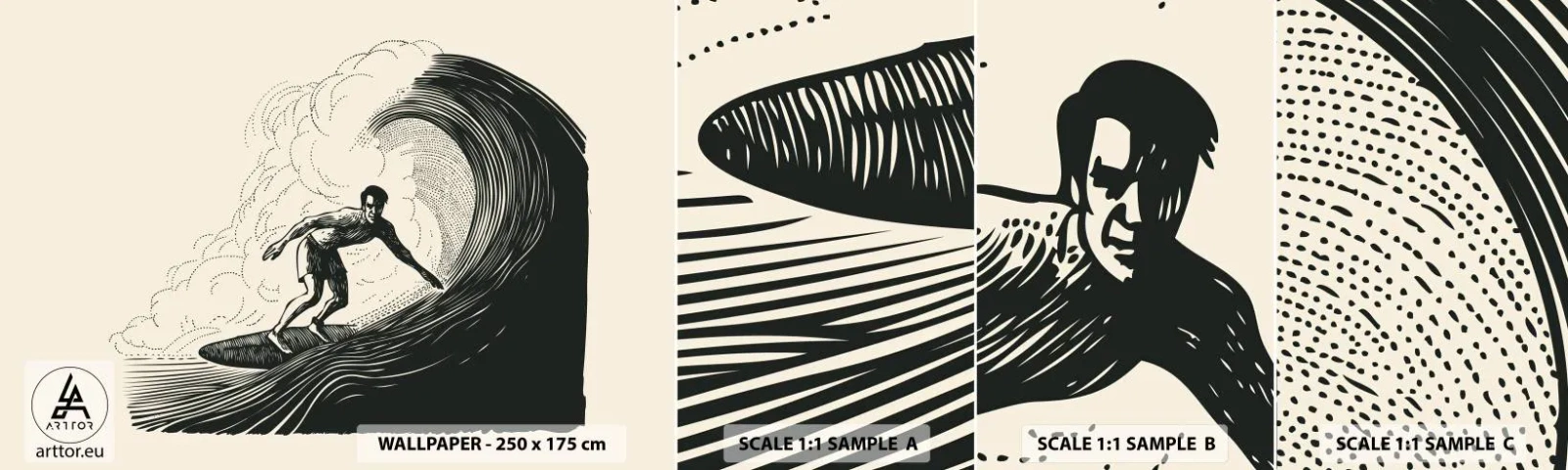 Photo Wallpaper Sample Standard Eco - King of the Wave - Wave, Surfing, Sport - 100x30 cm