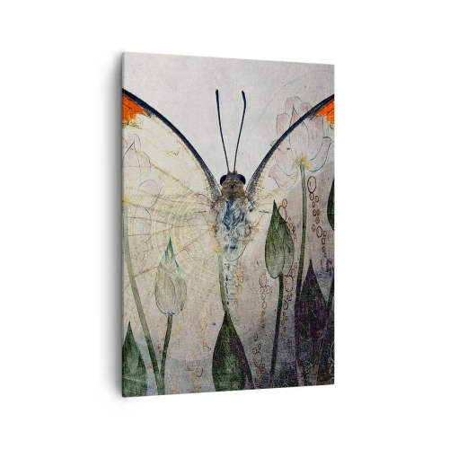 Canvas picture - When a Butterfly is Swinging on the Grass - 70x100 cm