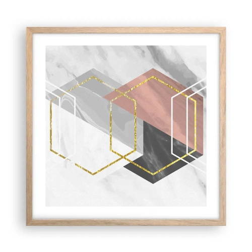 Poster in light oak frame - Chain Composition - 50x50 cm