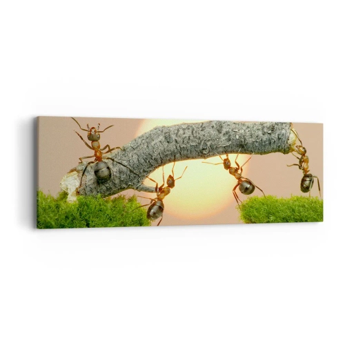 Canvas picture - Joyful, Mutual Work - 90x30 cm