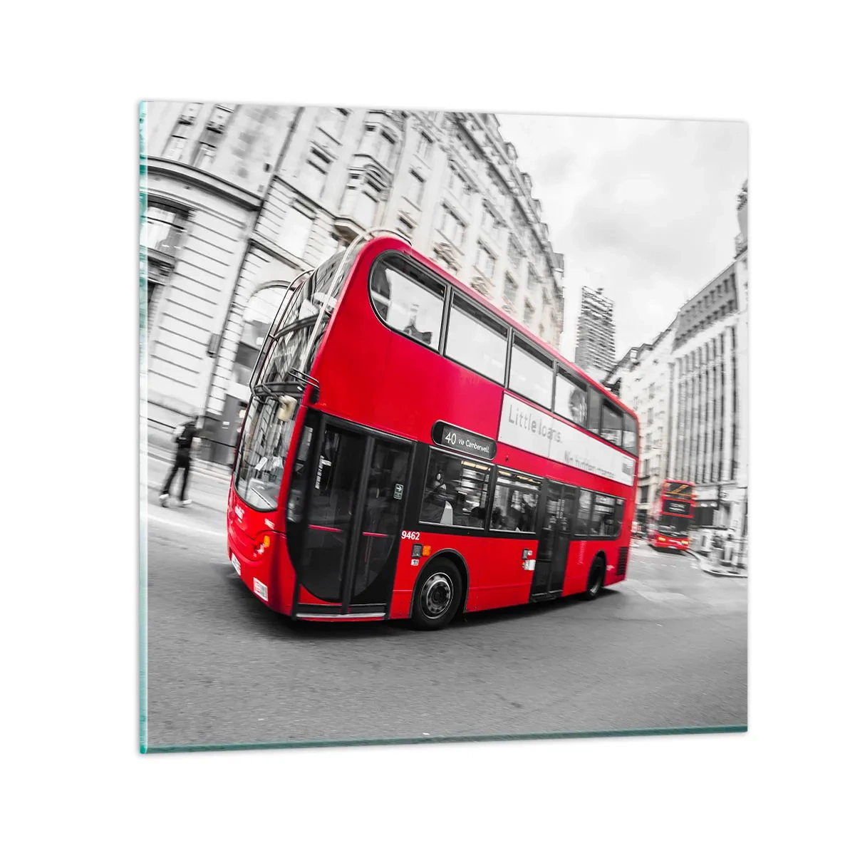 Glass picture - Traditional London -By Bus - 70x70 cm