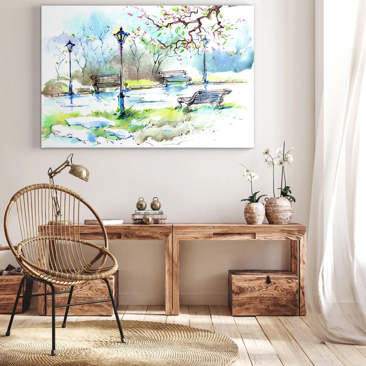 Canvas picture - Charm of Park Silence - 100x70 cm