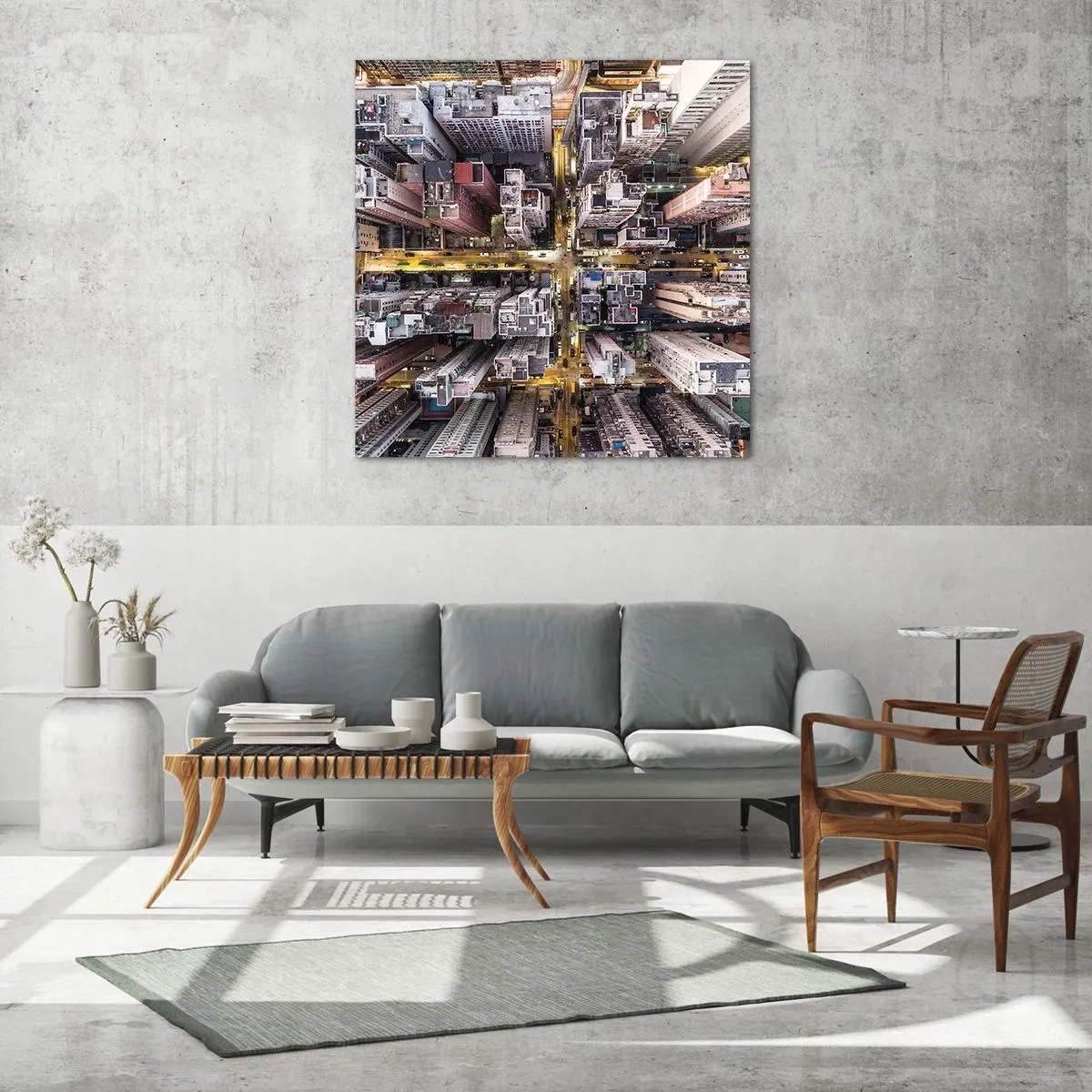 Glass picture - Greetings from Hong Kong - 50x50 cm