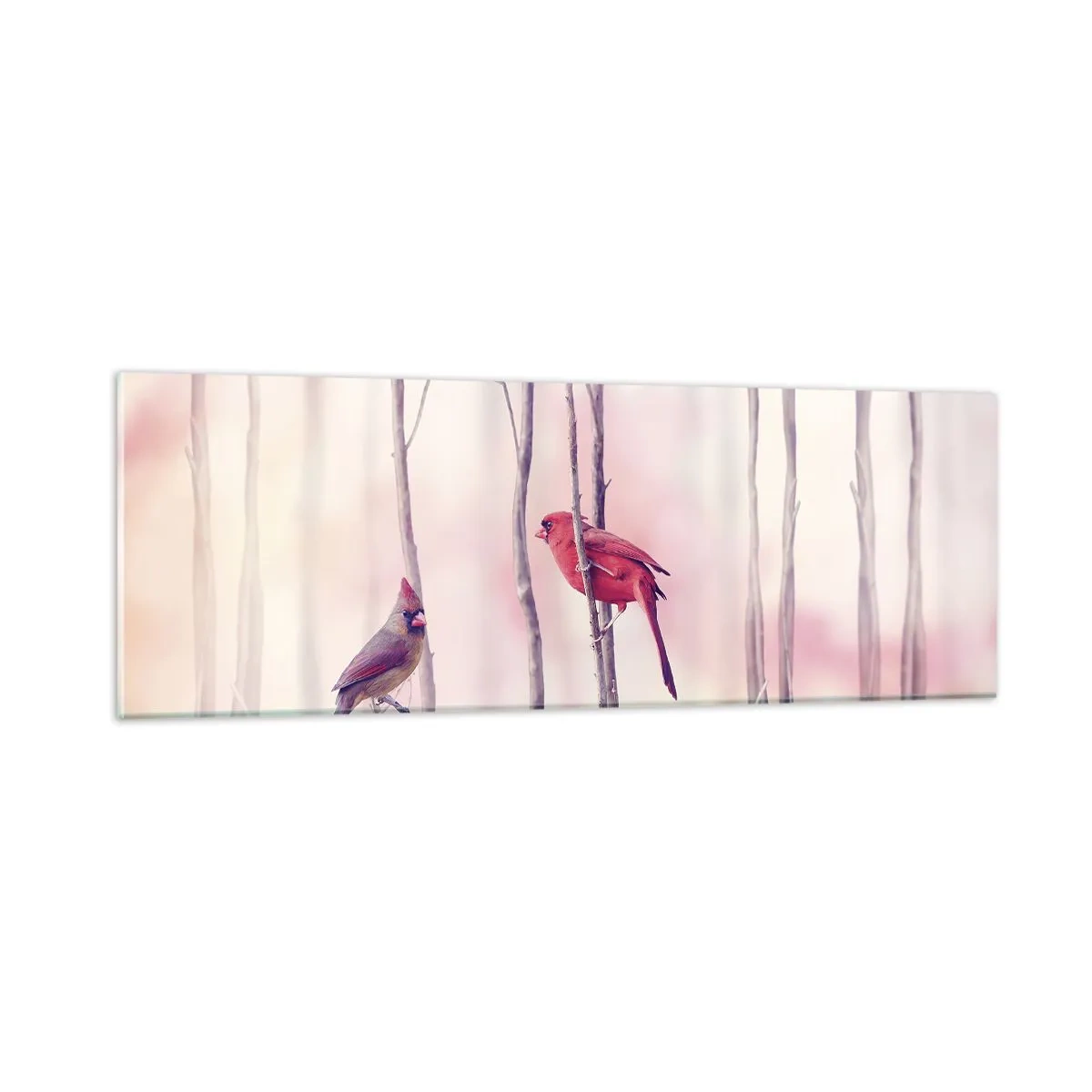 Glass picture - Tale of a Pink Forest - 90x30 cm