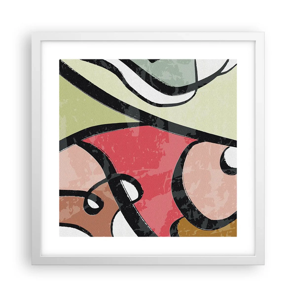 Poster in white frmae - Pirouettes Among Colours - 40x40 cm