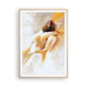 Poster in light oak frame - Heavenly Embrace - 70x100 cm