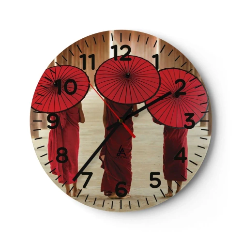 Wall clock - Clock on glass - On the Way to Pure Country - 40x40 cm