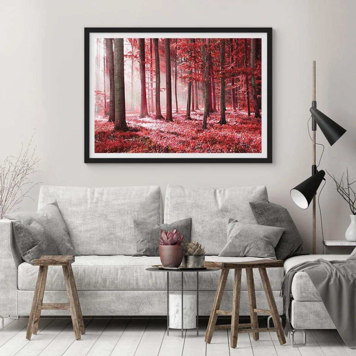 Poster in black frame - Red Equally Beautiful - 100x70 cm