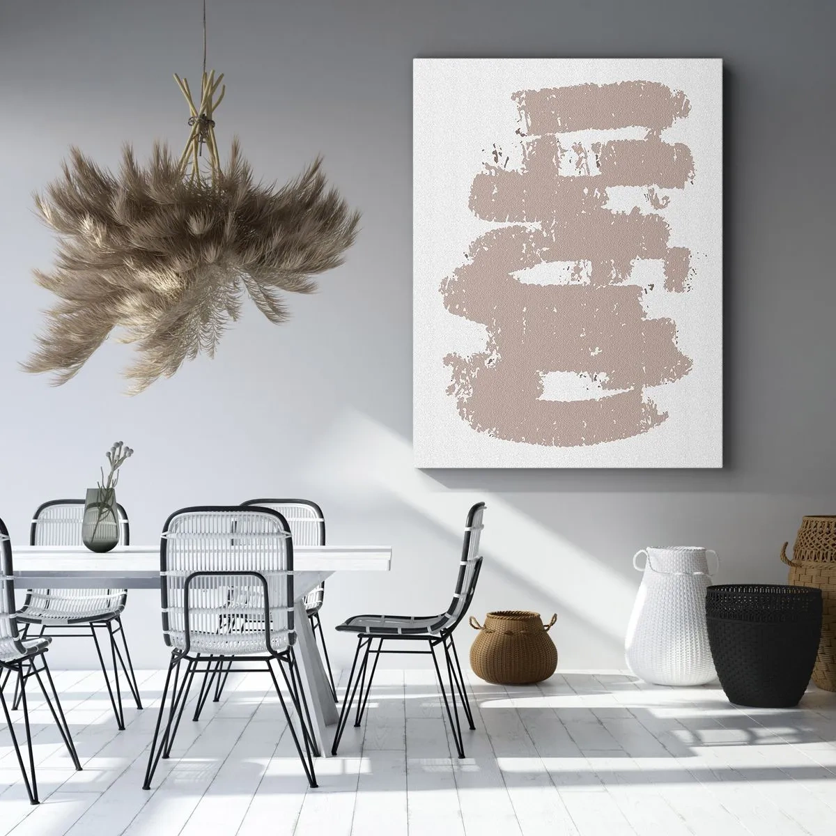 Canvas picture - Abstract in Delicate Pink - 70x100 cm