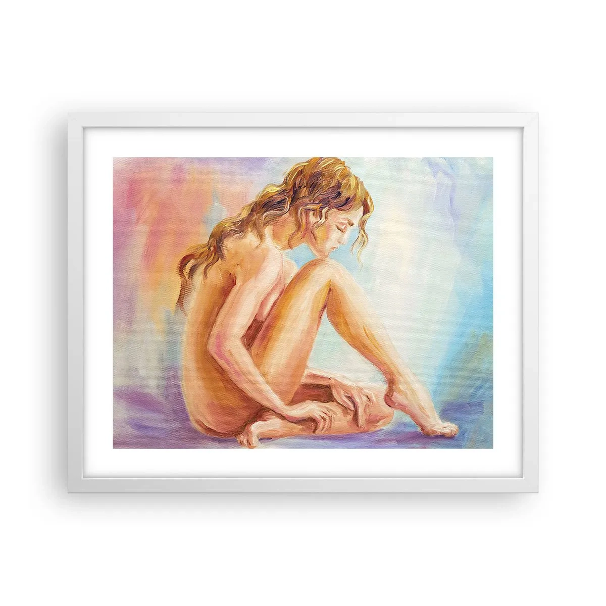 Poster in white frmae - Nude of Youth - 50x40 cm