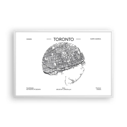 Poster in white frmae - Anatomy of Toronto - 91x61 cm