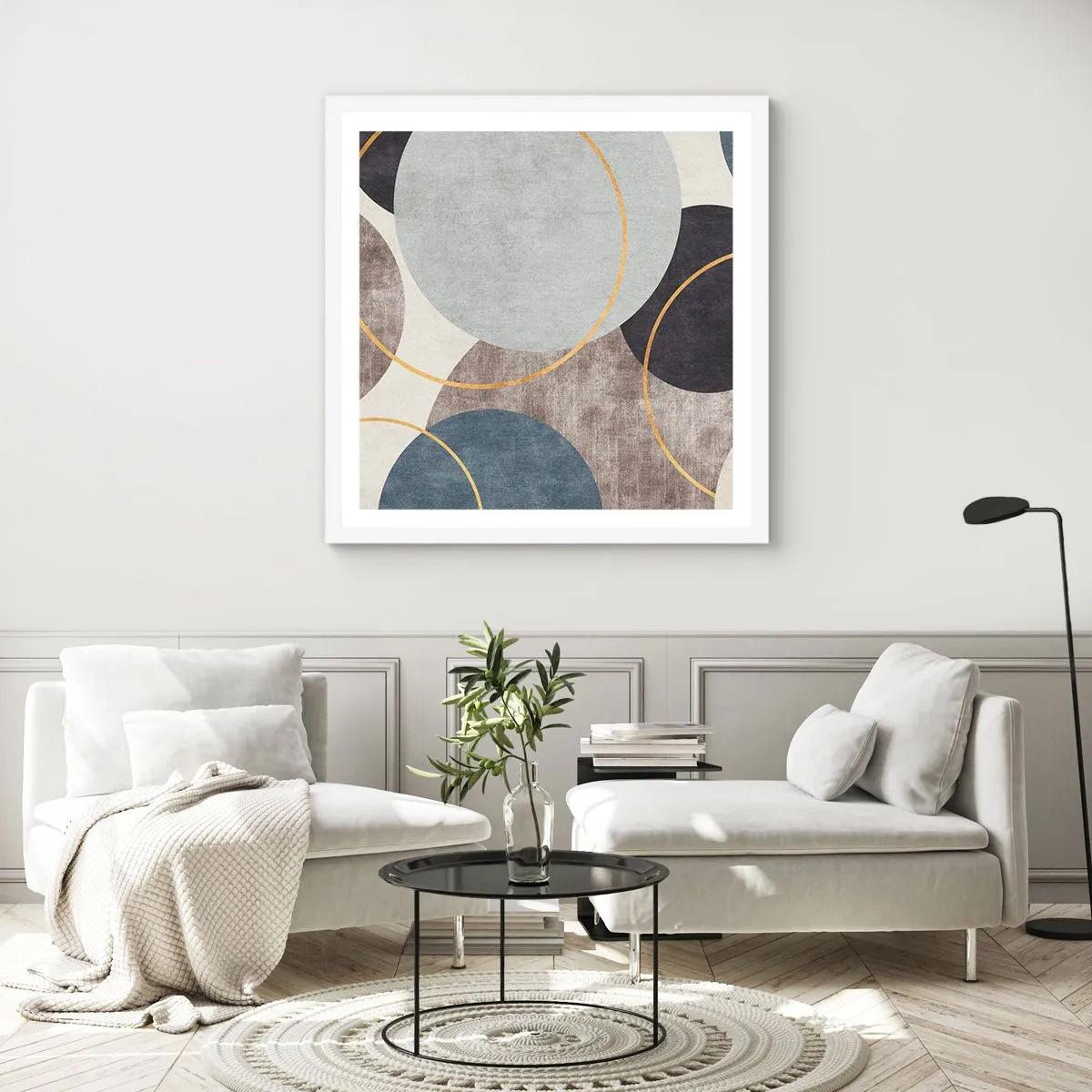 Poster in white frmae - Wheel after Wheel - 40x40 cm
