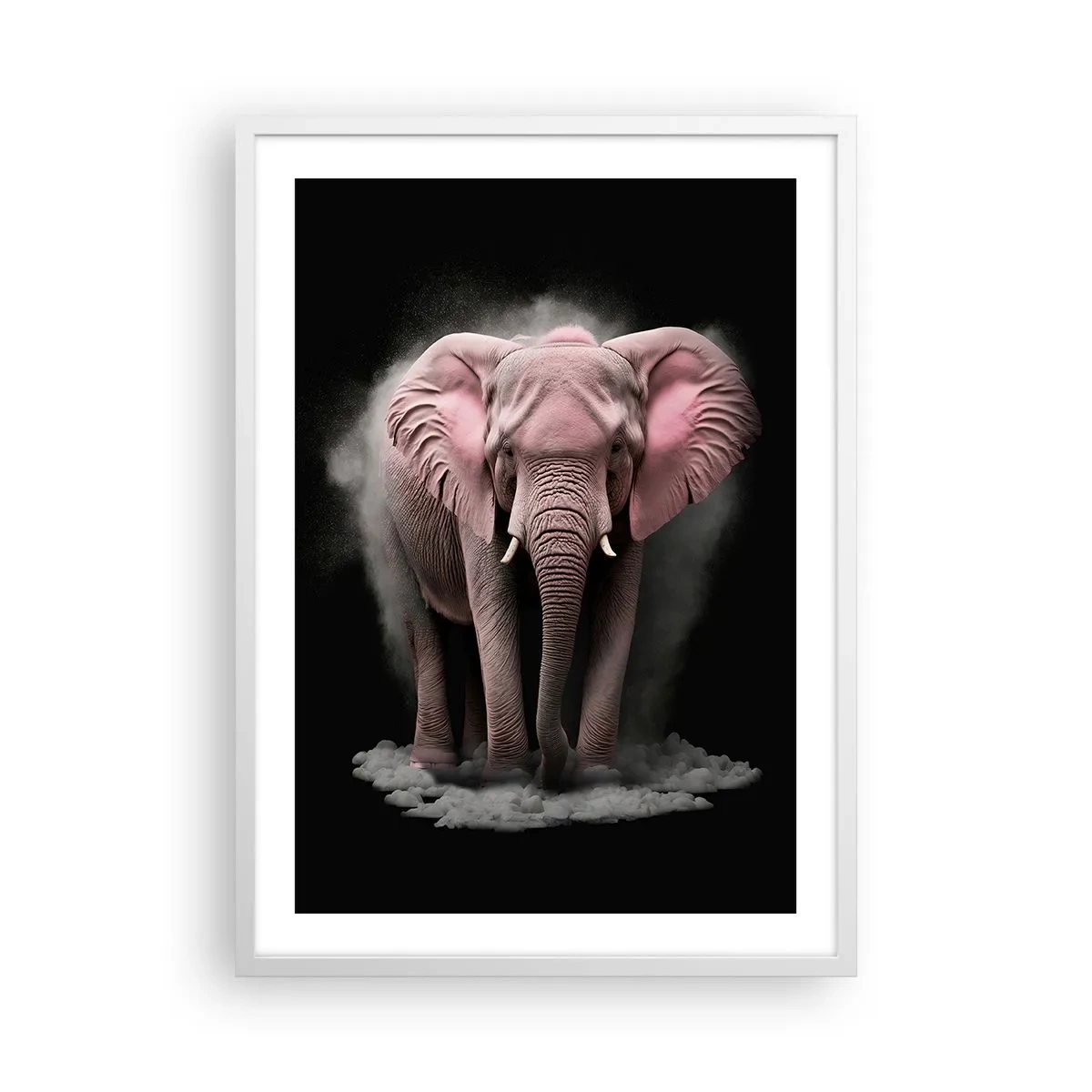 Poster in white frmae - Don't Think About a Pink Elephant! - 50x70 cm