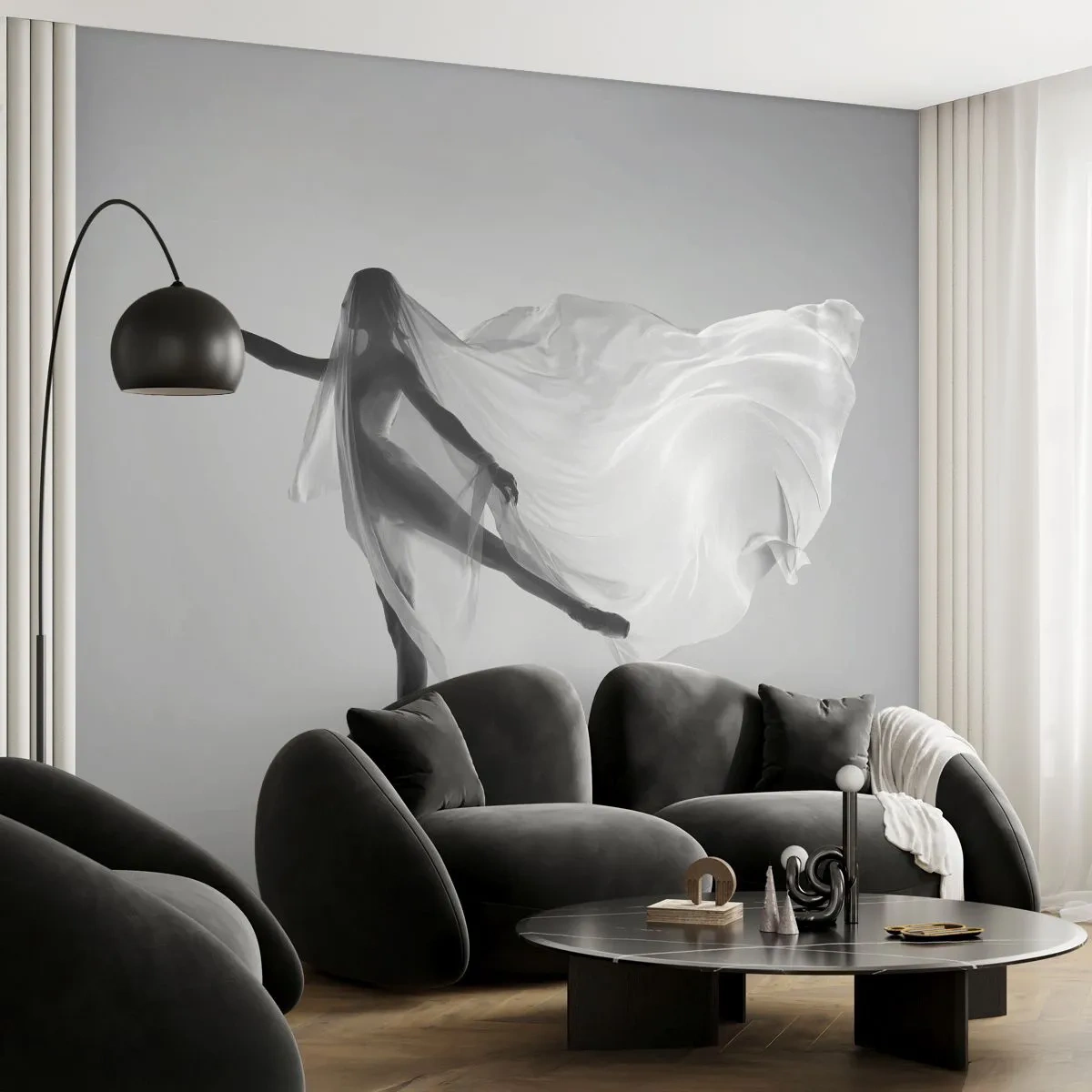 Photo Wallpaper Premium Canvas - Lightness and Grace - Woman, Dance, Model - 350x256 cm