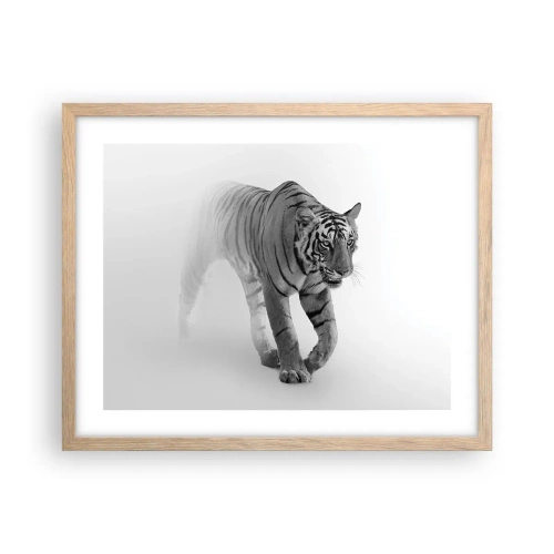 Poster in light oak frame - Crouching in Fog - 50x40 cm