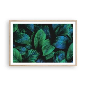 Poster in light oak frame - In a Green Crowd - 91x61 cm