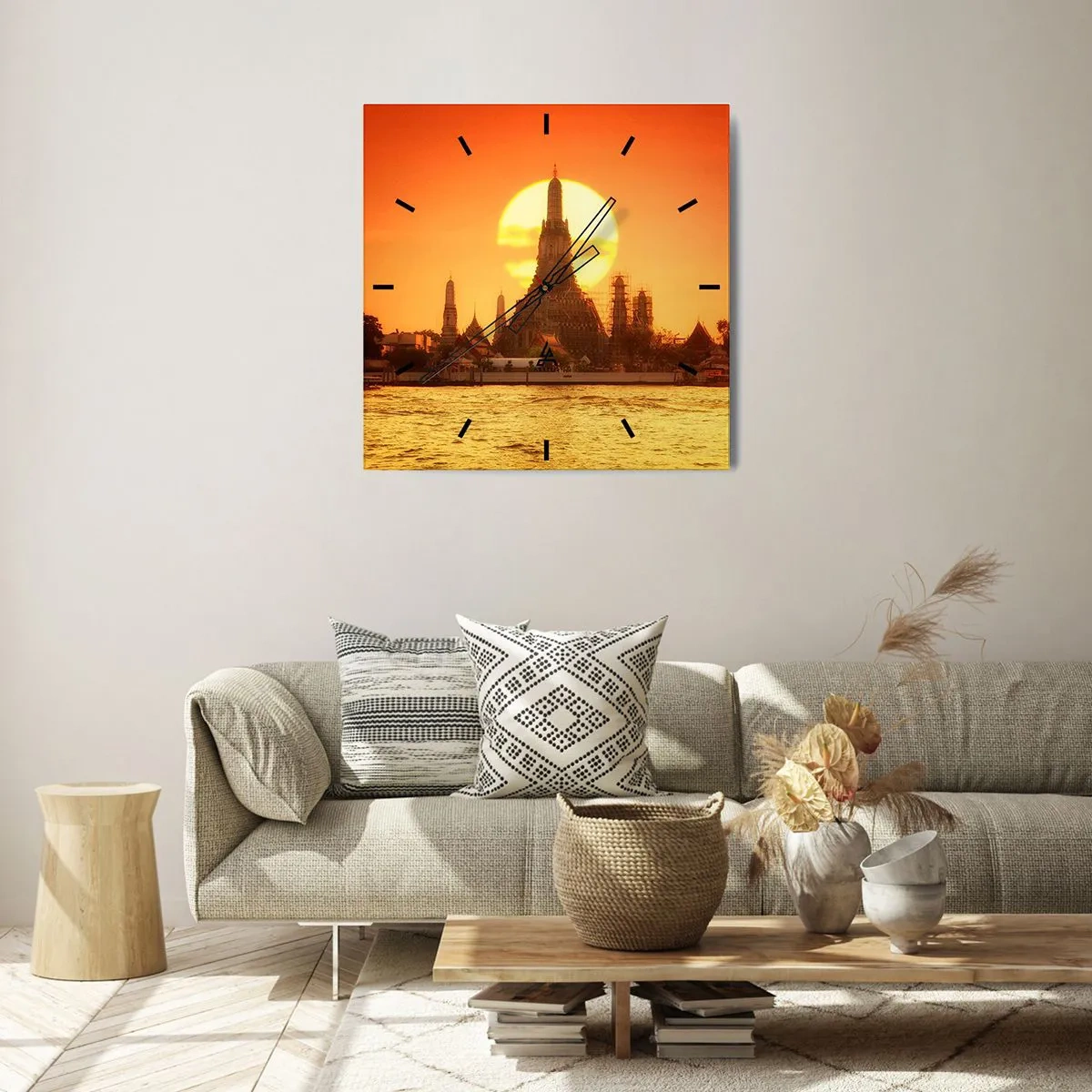 Wall clock - Clock on glass - Towards the Sun - 30x30 cm