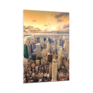 Glass picture - Metropolis in Gold - 50x70 cm
