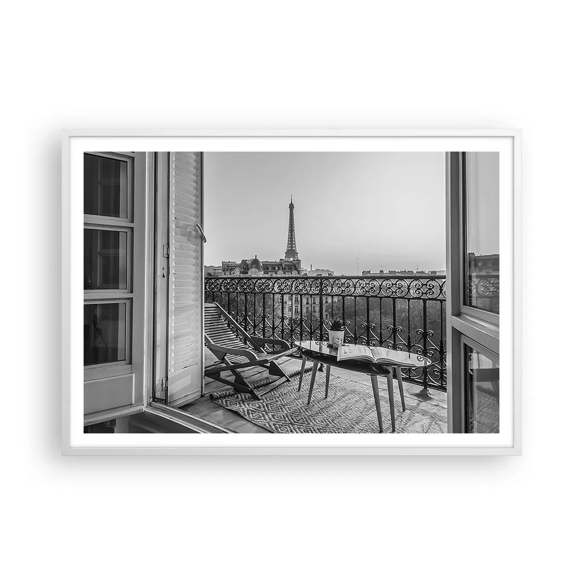 Poster in white frmae - Parisian Afternoon - 100x70 cm