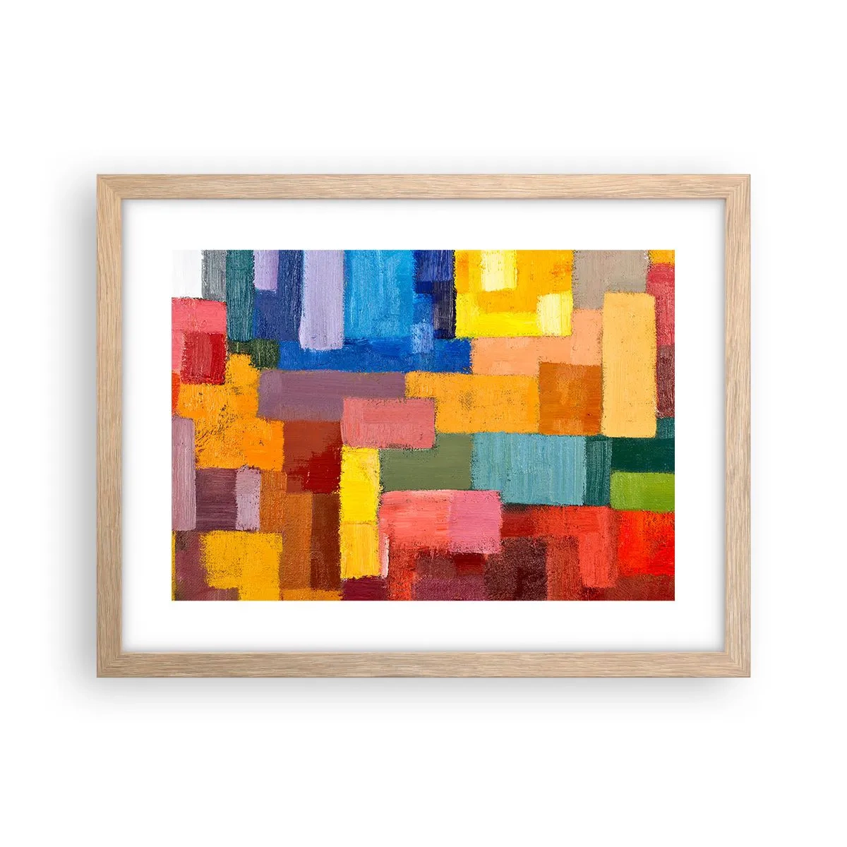Poster in light oak frame - Each Different, All Colourful - 40x30 cm