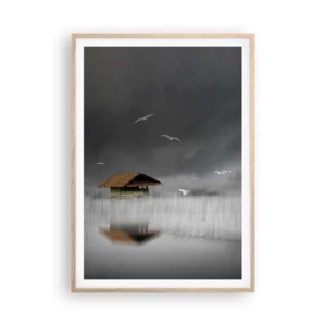 Poster in light oak frame - Shelter from the Rain - 70x100 cm
