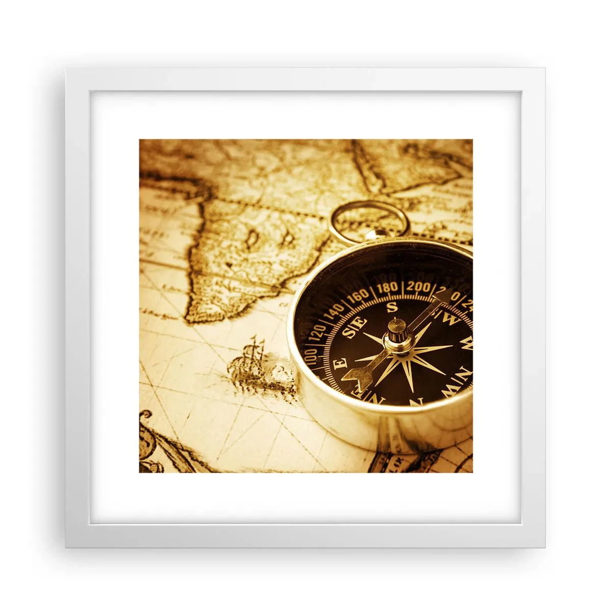 Poster in white frmae - East or West? - 30x30 cm