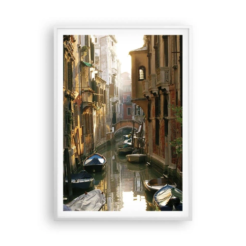 Poster in white frmae - In a Venetian Alley - 70x100 cm