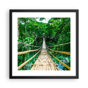 Poster in black frame - Small Bridge over the Green - 40x40 cm